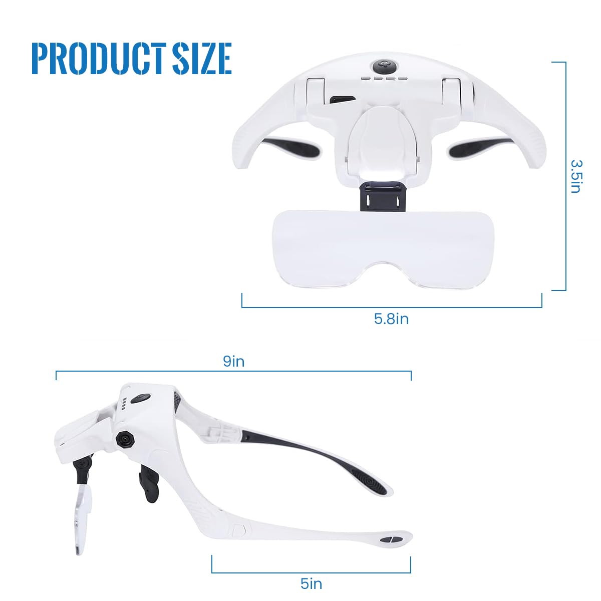 Serplex Magnifying Glasses for Crafts and Repairs with 5 Lenses 1X–3.5X and Flip-Up Design