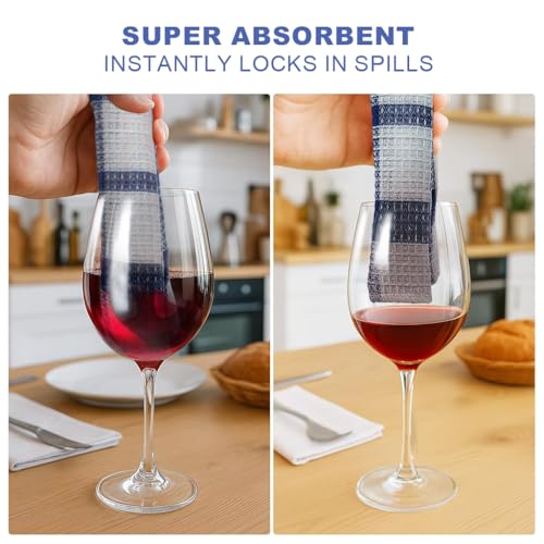 HASTHIP® 12 Packs Kitchen Dishcloths,30x30cm,3 Colors, Fashion Checked Pattern Kitchen Dish Cloths for Washing Dishes Scrubbing Wash Cloths Dish Towels