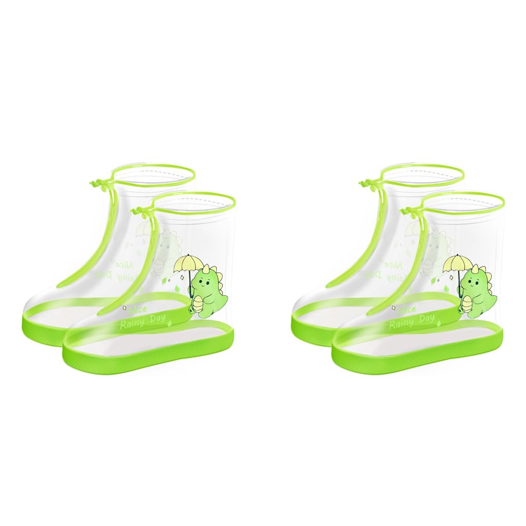 SNOWIE SOFT Clear Rain Shoe Covers for Kids with One Piece EVA Sole and 22.5cm Length | Waterproof PVC Design