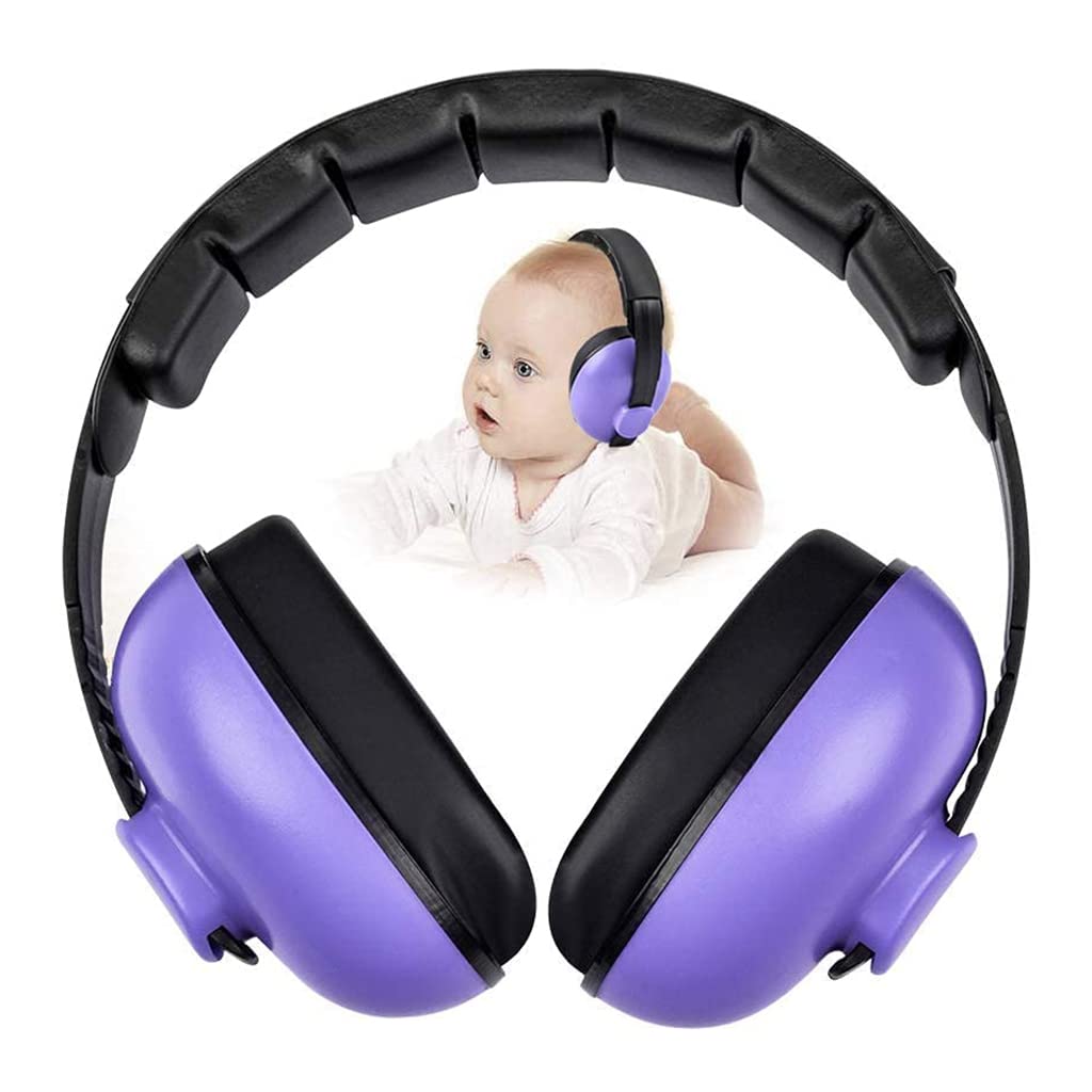 SNOWIE SOFT® Baby Ear Protection Noise Canceling Headphones for Baby Sleep Flight Travel, Baby Hearing Protection Earmuffs for Baby Toddler Kids 0-3 Years (Purple)