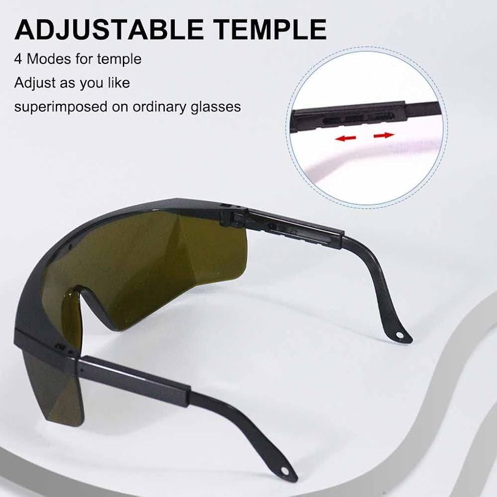 Serplex Laser Safety Glasses for IPL Beauty and Marking with OD 5+ Protection and Adjustable Temples | Green