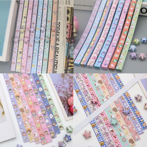 HASTHIP® 2080 Sheets Origami Star Paper Strip Lucky Stars Paper Folding Star Strips for DIY Handmade Crafts Decoration