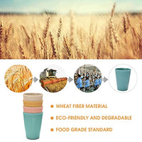 Supvox® 4Pcs Cups Mugs, Reusable Wheat-Straw Drinking Cups, Lightweight & Eco-Friendly, 350 ML Each, Microwave and Dishwasher Safe, Coffee, Tea, Water, Milk, Juice Cup, Stackable Travel Cup