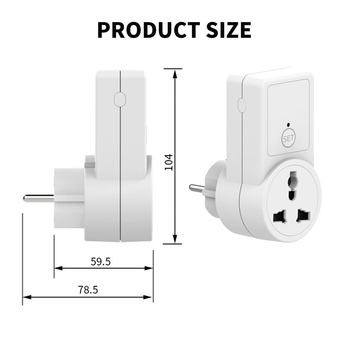 Serplex® Remote Control Socket Wireless Electrical Outlet Plug Socket Power Outlet to 3/2-prongs Socket, Smart Socket for Lights, Lamps, Fans, 100ft RF Range, Remote Socket Set, 1 Remote + 1 Outlet