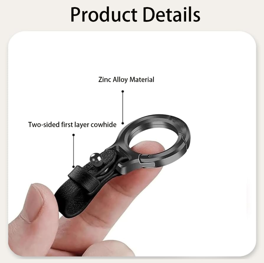 Zibuyu Car Leather Keychain for Secure Key Organization with Zinc Alloy Hook | Gift for Men and Women