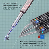 ELEPHANTBOAT® 63Pcs Precision Star, Y-Type, Flat-Blade, Triangle Magnetic Screwdriver Tool Set Kit with Box for Phone, Computer, Laptop, PC, Table etc
