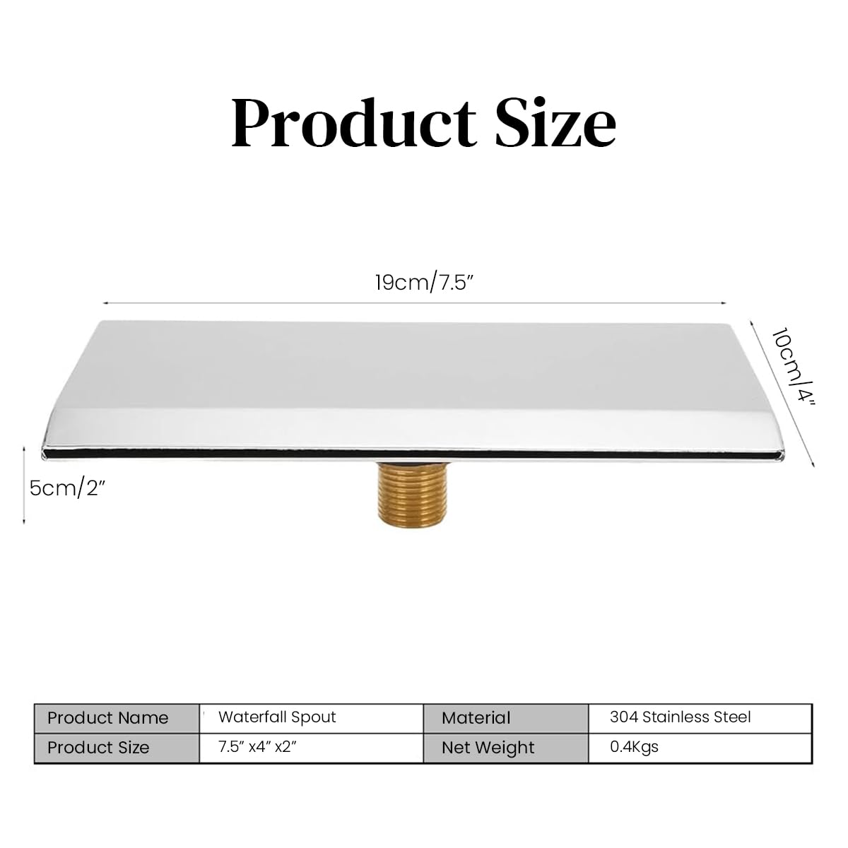 Supvox Waterfall Bathroom Shower Head for Spa Use with 7.48 in Wide Flow Stainless Steel Design