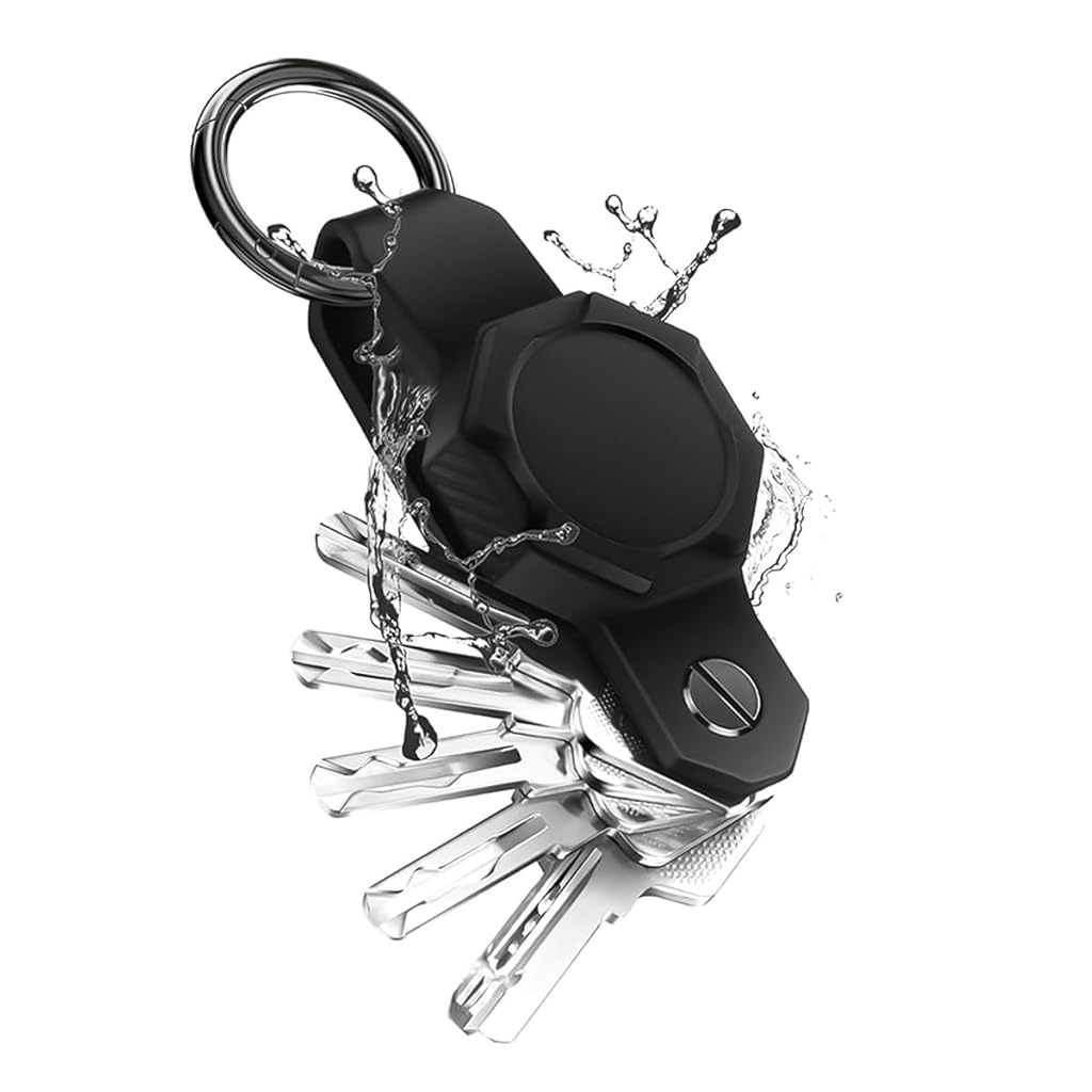 ZORBES for Apple Airtags Keychain Anti-Lost Keychain Waterproof Silicone Case Quick Release Metal Key Ring Keychain Anti-Lost Airtags Keychain for Room Keys, Car Key