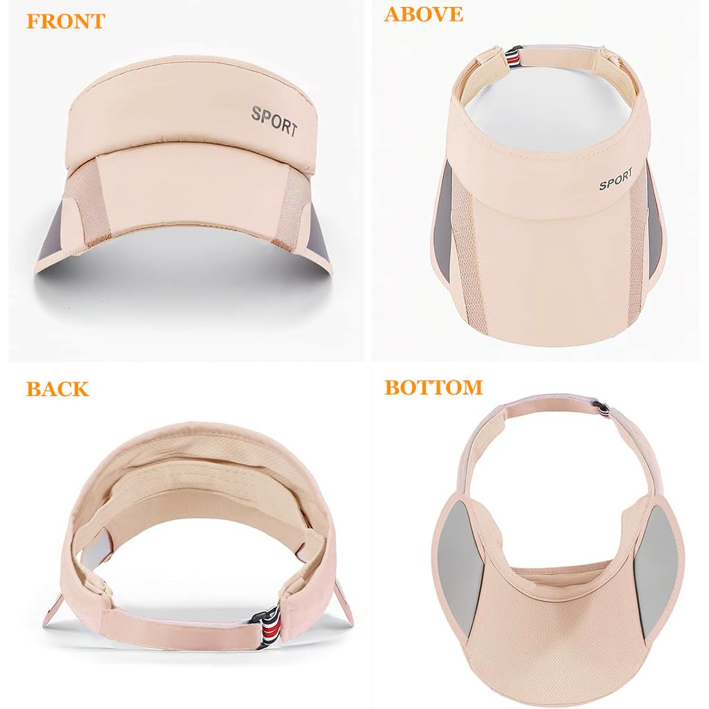 PALAY Womens Sun Visor Hat for Running and Golfing with Extendable Side Brim | Pink 22.8 Inches