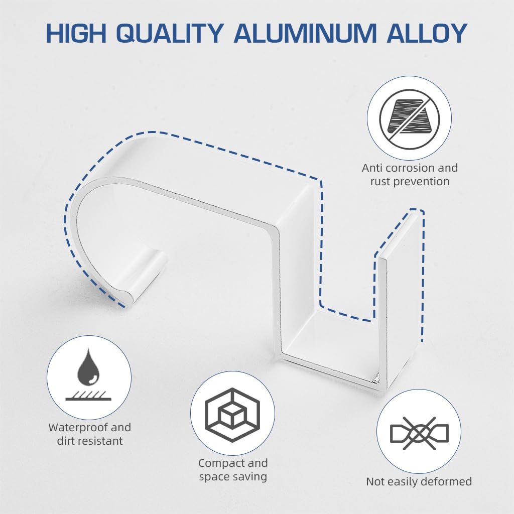 Serplex Desk Hook for Underdesk Storage with Long Insert Clip | 6PCS Aluminum Alloy 10Kg Capacity