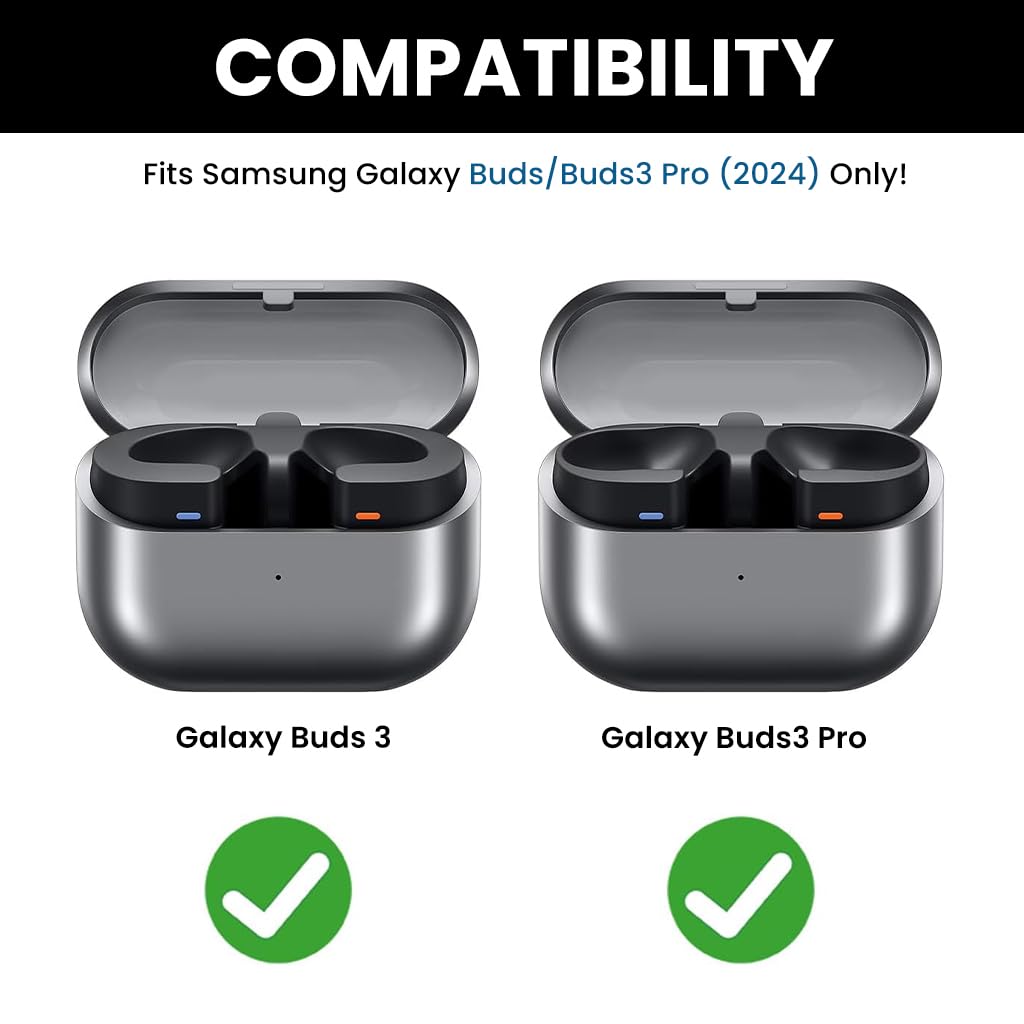 ZORBES Earbud Case Cover for Galaxy Buds 3 and 3 Pro with Folding Bracket | Clear Shockproof Rubber Protection