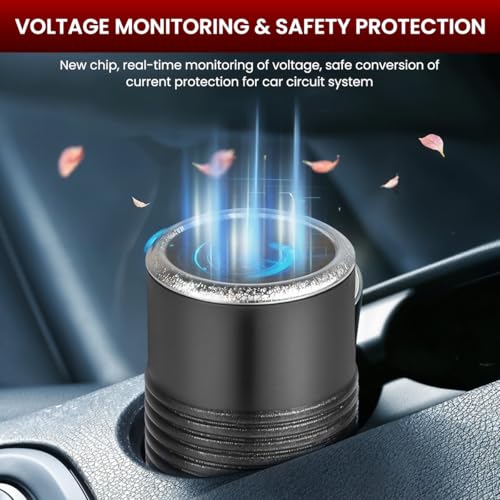 STHIRA® USB to Cigarette Lighter Socket 5V to 12V Converter 1.2 Meter Long Cable Plug and Go Universal for 12W Devices Car Fan Dash Cam 2PCS