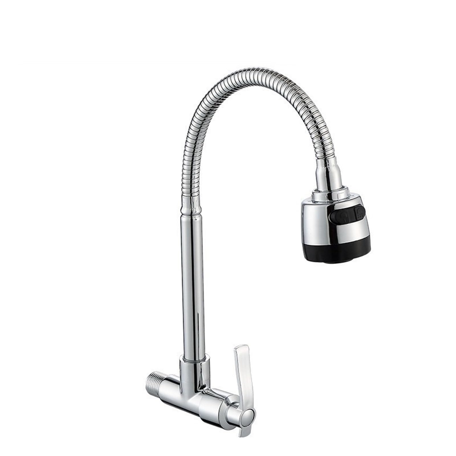 HASTHIP® Wall-Mounted Faucet High-arc Zinc Alloy Water Faucet with Switchable Spouting Modes, 360 ° Flexible Gooseneck Faucet for Kitchen, Bathroom, Laundry Machine, Universal Fit Water System
