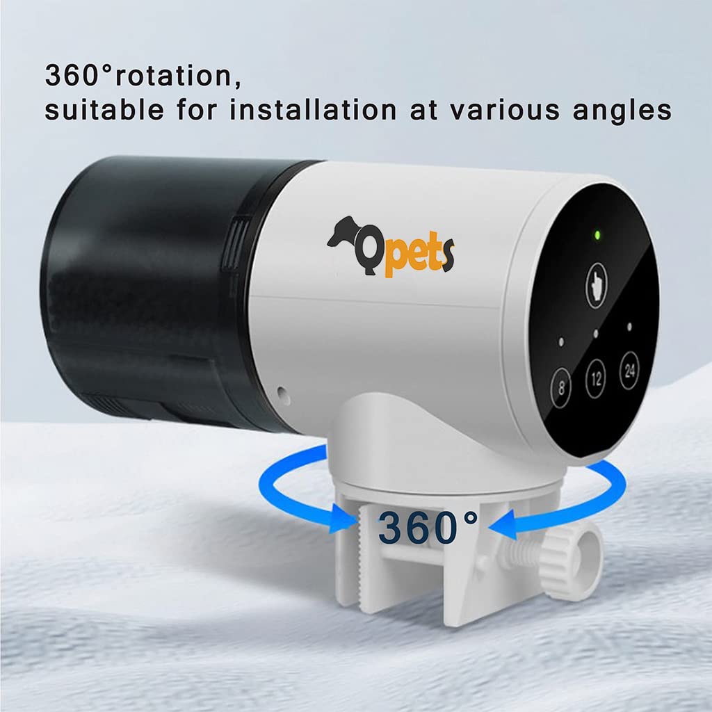 Qpets Automatic Fish Feeder for Aquariums and Ponds with 0.8L Food Container | 360° Rotating Timer