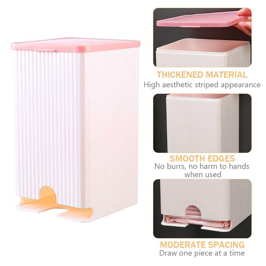 HASTHIP® Sanitary Pads Dispenser for 25-30 Pads - Wall-Mounted Box Napkin Holder, Dustproof Waterproof Sanitary Pads Wall Holder Bathroom Sanitary Pads Bathroom Organizer, 11.5cmx11.5cmx19.5cm