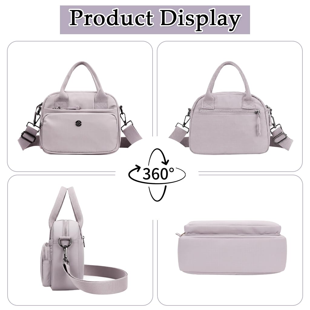 Zibuyu Mini Nylon Crossbody Bag for Women with Multi Pockets and Adjustable Strap | Lightweight Waterproof Shoulder Purse for Travel and Everyday Use