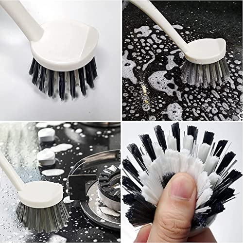 HASTHIP® 2Pcs Scrubbing Brush Set, Soft Bristle Laundry Brush Long Handle Shoe Cleaning Brush, Household Scrub Brush for Clothes Shoes Dish Sink Bathtubs Tile Walls, etc.