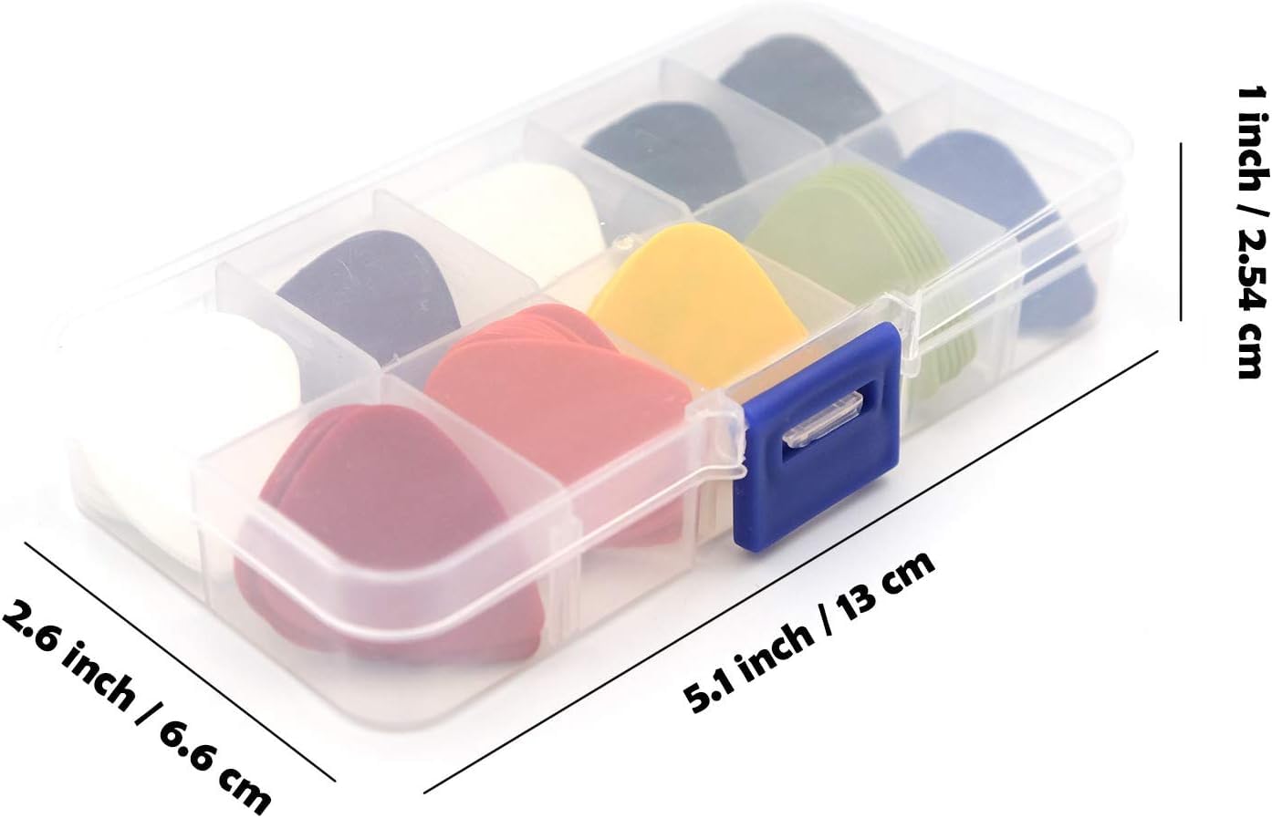 PATPAT Guitar Picks 24Pcs Guitar Picks for Acoustic With Clear Storage Box, Guitar Accessories Guitar Finger Protector Classical Guitar, Electric, Bass, 6 Thickness 0.58/0.71/0.81/0.96/1.20/1.50mm