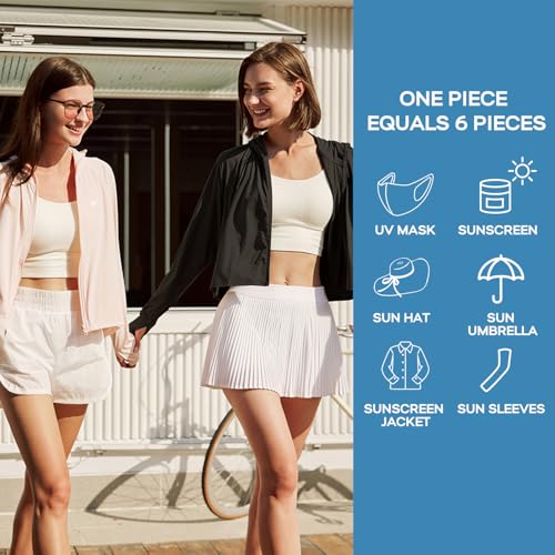 Venzina® Women's UPF 50+ Lightweight Athletic Jacket Long Sleeve Sunscreen Protective Clothing UV Sun Protection Full Zip Cooling Hoodie for Women for Outdoor Hiking, Pink-2, M