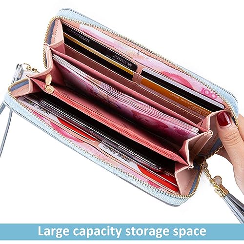 PALAY® Womens Long Wallet Tassel PU Leather Multi Slots Girls Zipper Coin Large Purse 3 PCS