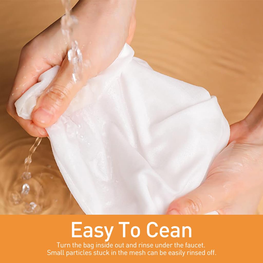 Supvox Kitchen Nut Milk Bag Thai Tea Strainer Reuseable Fabric Straining Bag with Stainless Steel Handle Detachable Straining Bag Design Utility Straining Bag for Milk Tea, Cheese-Making