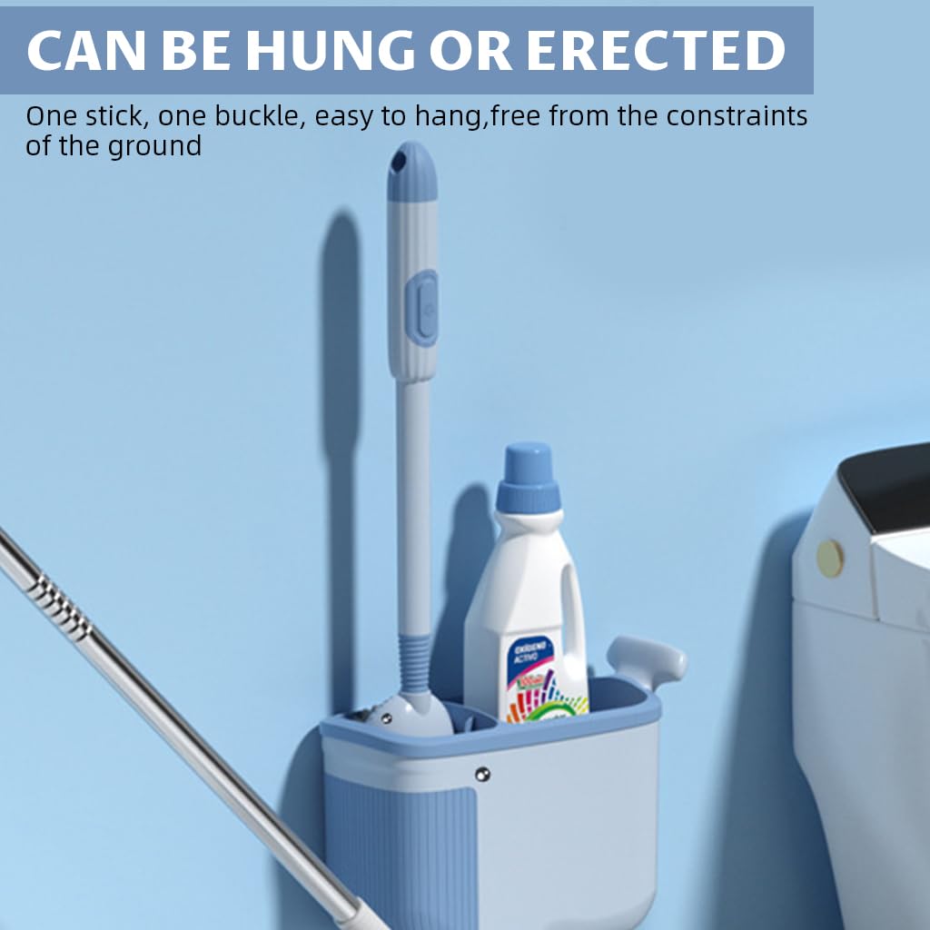 HASTHIP Toilet Brush for Bathroom Cleaning with Dual Sided Bristles and Ergonomic Handle | White
