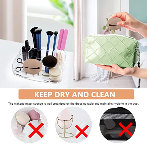 ZIBUYU® coffee Makeup Sponge Holder,Silicone Beauty Blender Sponge Drying Stand Eco Friendly Organizer,Breathable Makeup Blender Case for Travel