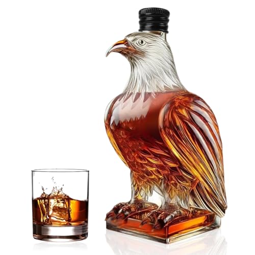 Supvox® Eagle Shaped Whiskey Bottle 350ml Borosilicate Glass Liquor Flask with Cap Elegant Liquor Dispenser for Bar Party Display and Gifting
