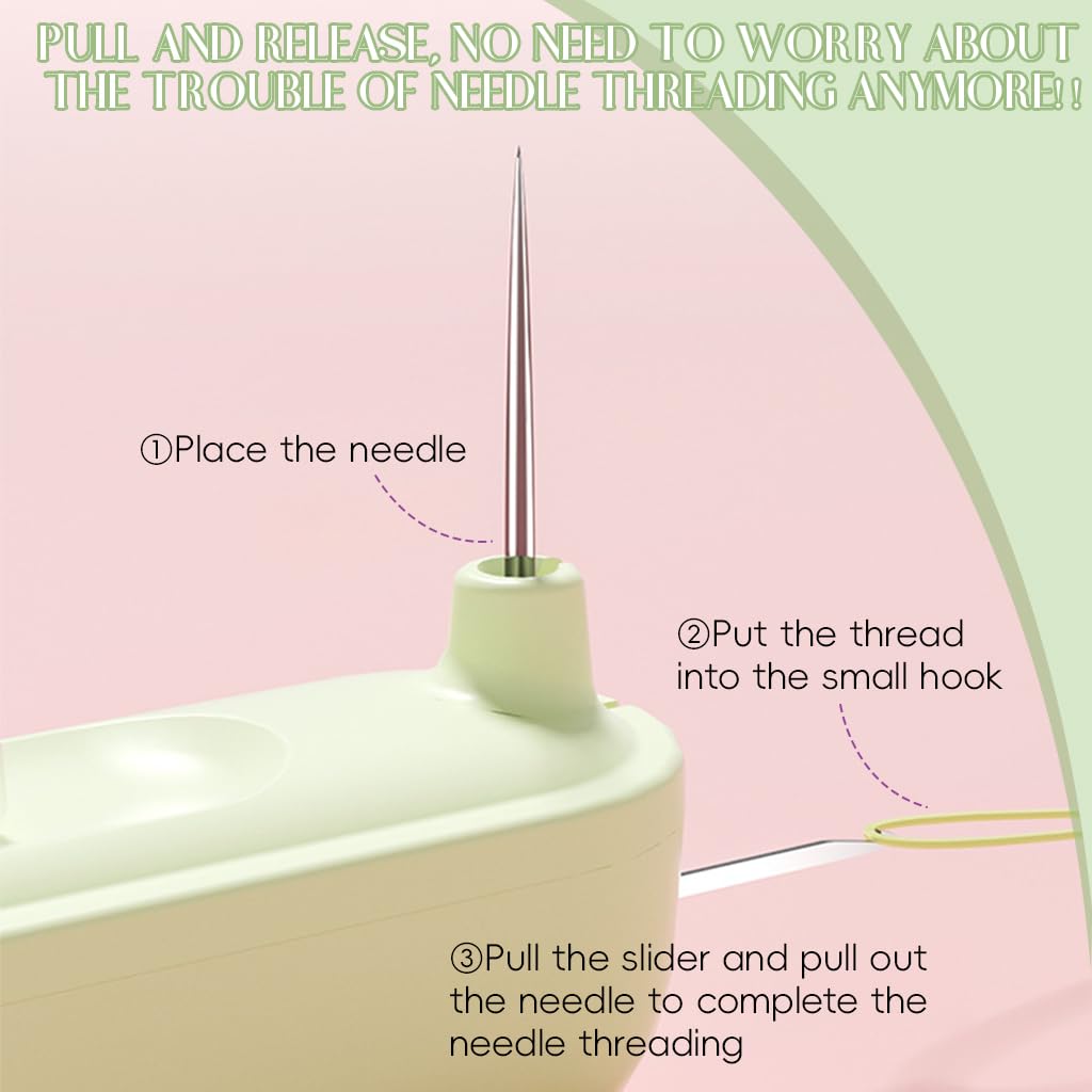 HASTHIP Needle Threader for Hand Sewing with Seam Ripper featuring Dual Head Design | Green