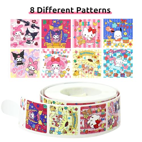 HASTHIP® 500PCS Sanrio Stickers 8 Designs Kuromi Cute Decals Assorted Kawaii Gifts for Kids Teens Girls Adults Ideal DIY Decor Gift Fans