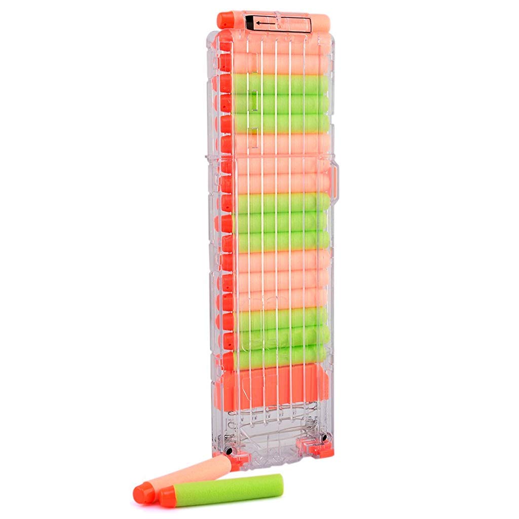 PATPAT Soft Bullet Clip for Nerf Elite Series featuring Quick Reload Mechanism and 18 Darts | Transparent Toy Gun Cartridge for Kids