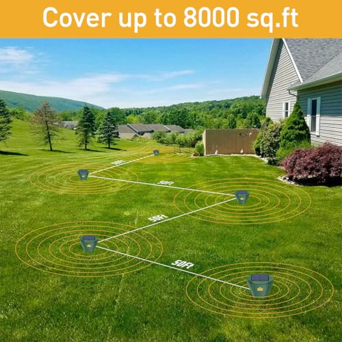 HASTHIP 2Pcs Solar Ultrasonic Animal Repellent with 3 Changing Frenquency Modes IP65 Waterproof 9.8 Inches Animal Repellent Spiral Sticks Ultrasonic Animal Repellent for Garden, Lawn, Farm Land