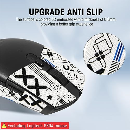 Verilux® Mouse Grip Tape for Logitech G102 G304 Gaming Mouse Skin Pre-Cutted Self-Adhesive Fashion Sweat-Proof (Mouse Not Included) 3 PCS