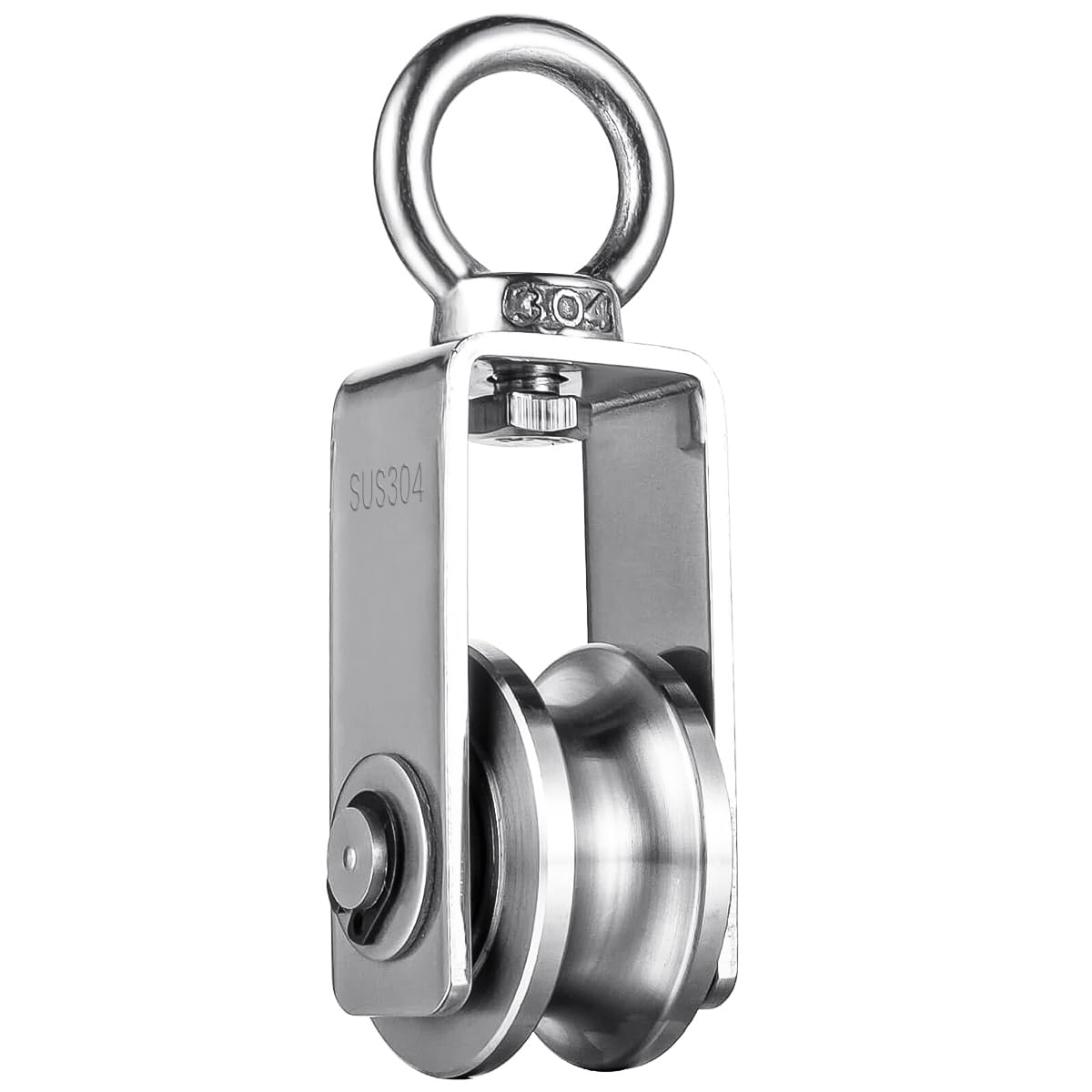 Serplex® Cable Pulley Wheel 304 Stainless Steel Hoisting Pulley Wheel Smooth Bearing Cable Pulley Wheel with Loop 551lbs High Loading Capacity Hoisting Pulley Wheel for Lifting Mechanism, DIY Crafts