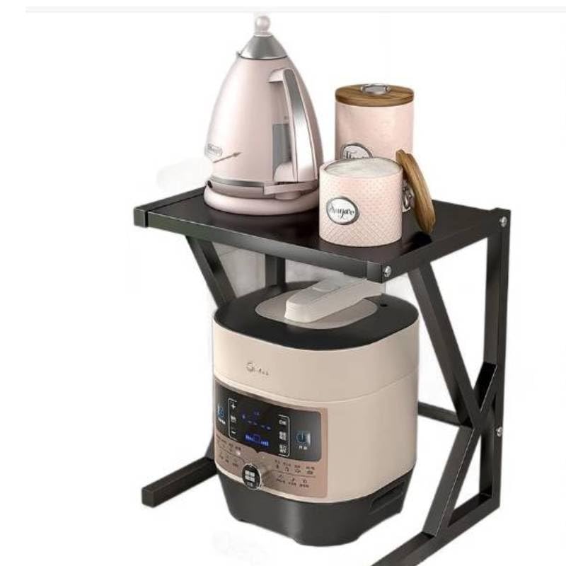 Supvox® Kitchen Organizer Rack 43x34x44cm, Over-The-Air Fryer Utility Metal Storage Rack Double Layer Accessories Storage Shelf, Space Saving Kitchen Organizer