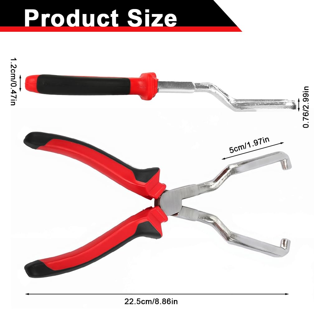 STHIRA Fuel Line Disconnect Plier for Car Maintenance with Rubberized Handle | Carbon Steel Tool