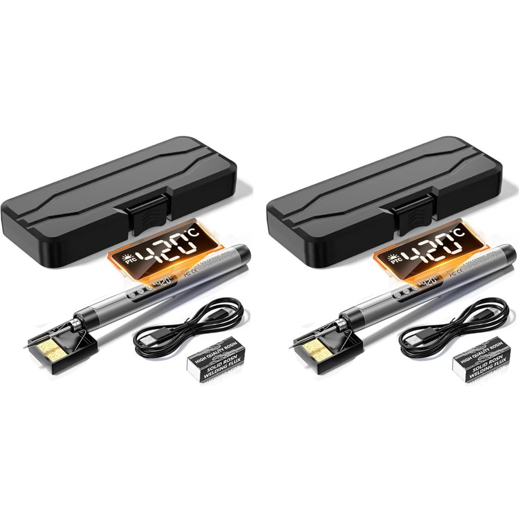 Serplex LCD Soldering Iron Tool Kit for Electronics Repairing with 1000mAh Battery & Adjustable Temperature | Portable Cordless Design for DIY Projects