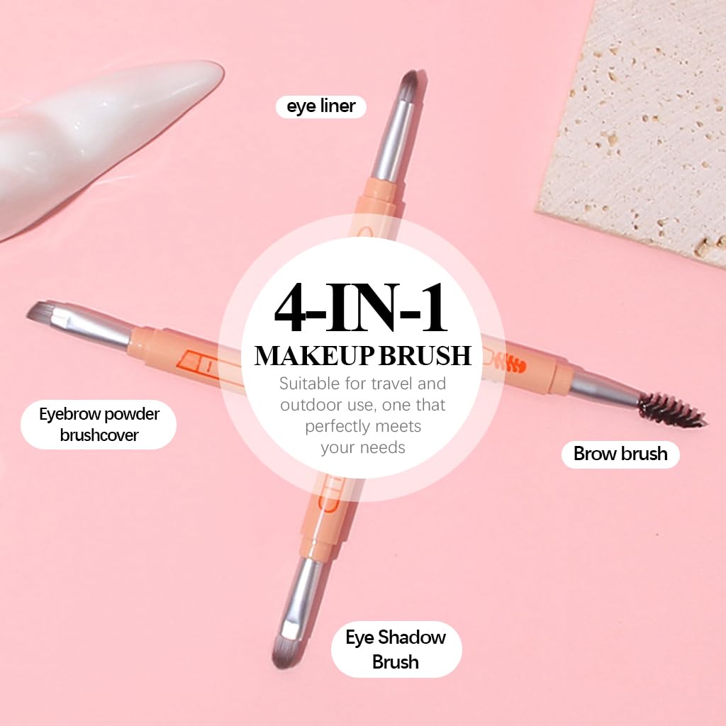 MAYCREATE 4 in 1 Makeup Brush Set for Travel with Stackable Design and Mini Portable Brushes