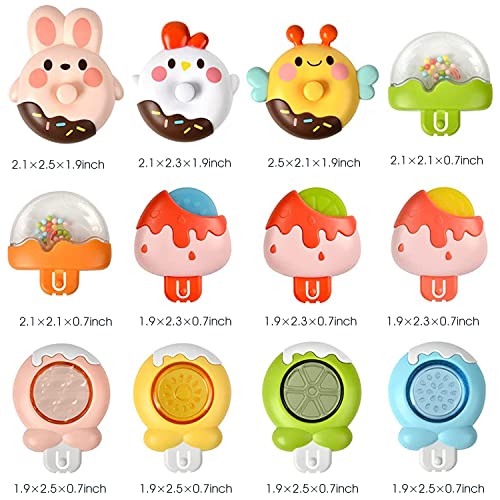 PATPAT® Baby Toys ,3Pcs Suction Cup Toys Toys Set for Kids, Baby 6-12-18 Months ,Baby Bathtub Bath Toys, Sensory Learning Toys Birthday Christmas Gifts for 1-3 Year Old Boys and Girls