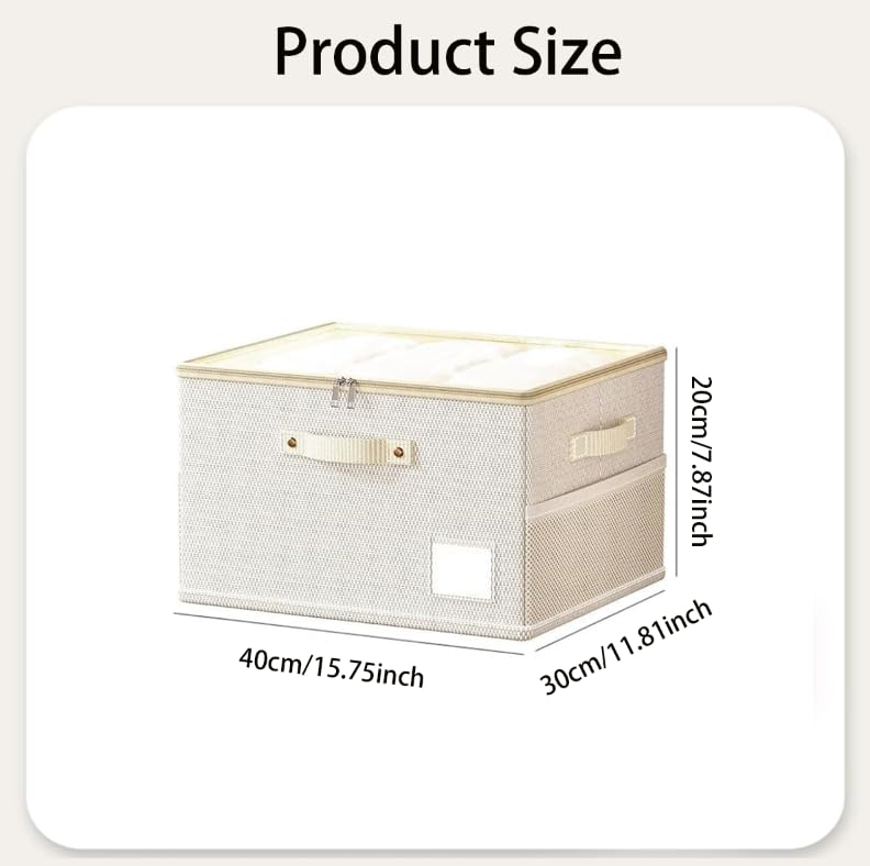 ZIBUYU Foldable Storage Boxes for Clothes and Bedding with Lids and Side Pockets | Washable Oxford Fabric Closet Organizers