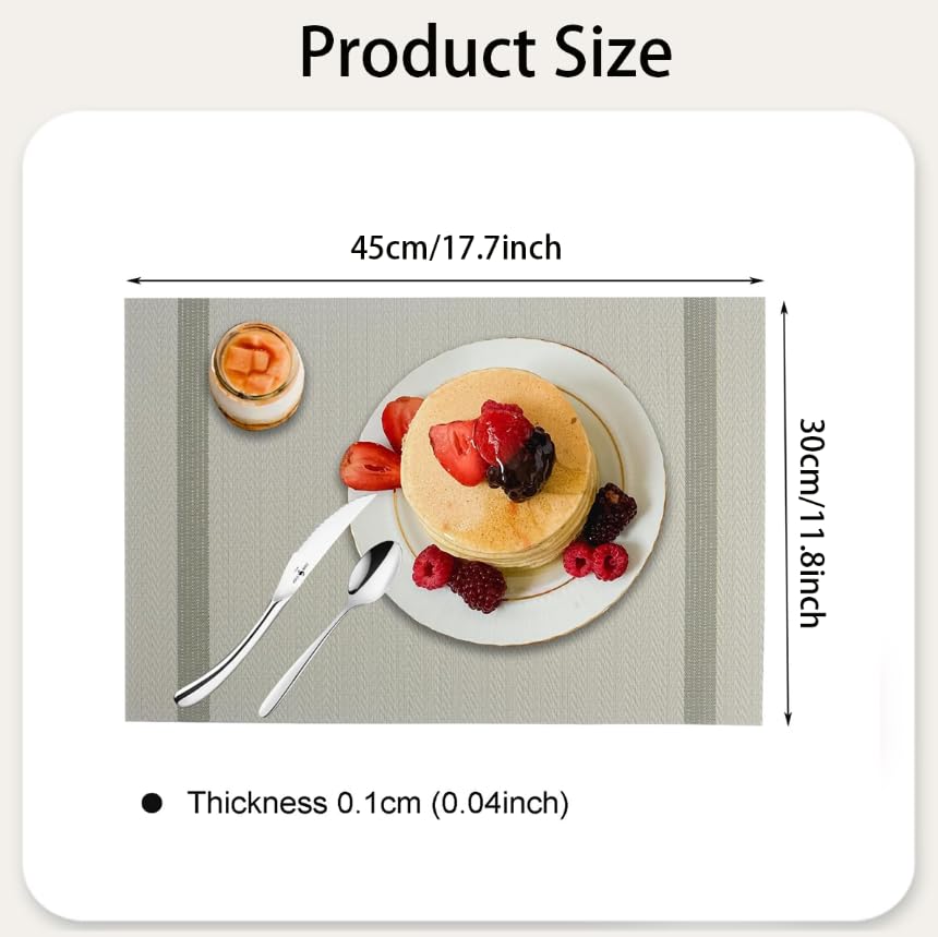ZIBUYU PVC Table Mats Set of 6 for Dining Tables with Heat Resistant Non Slip Texture | Brown Washable Design