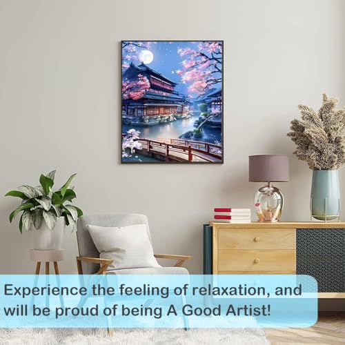 HASTHIP® Paint by Number for Adults Canvas Landscape DIY Painting Kits with Brushes and Acrylic Paint Home Wall Decor 40 x 50cm 2 PCS