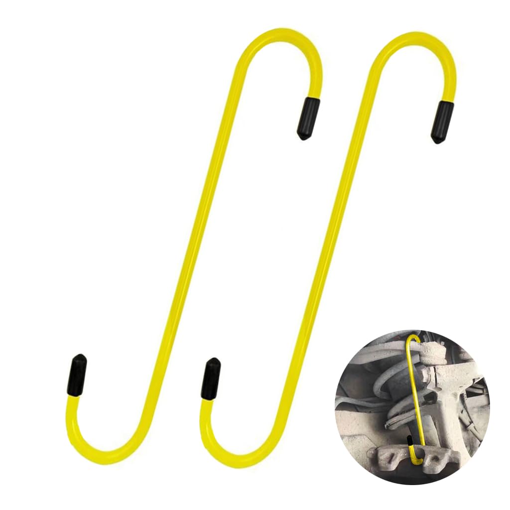 STHIRA Car Brake Caliper Hooks for Safe Brake Line Holding with Rubber Tips 8.07x1.8 in Rust‑Resistant Steel