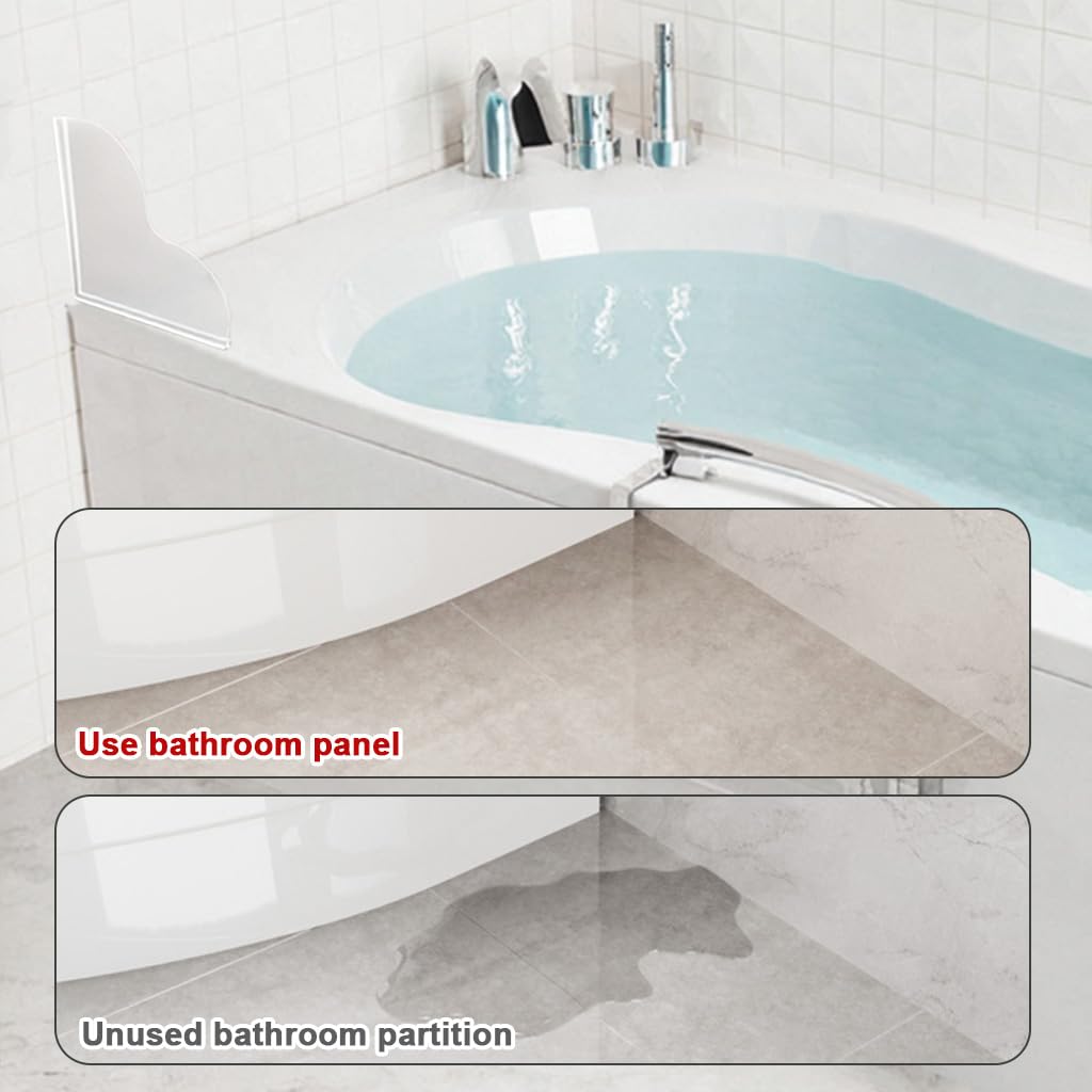 HASTHIP Shower Splash Guard Kit for Bathtub Corners with Self Adhesive Design 9.1×7.1 in White