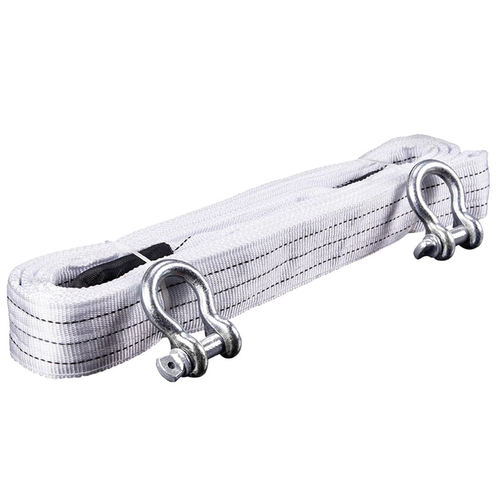 STHIRA Towing Belt for Car and Truck Recovery featuring 13 ft Length with Forged Steel Shackles | 10,000 lb Polyester Rope