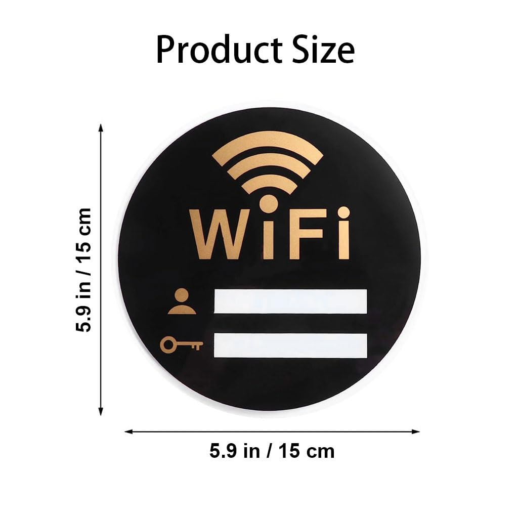 WiFi Password Sign for Cafes and Restaurants with Self Adhesive Acrylic Board | Blank Lines for Network Name and Password
