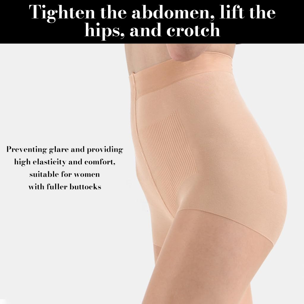 SANNIDHI Pantyhose for Women with High Waisted Butt Lifting Design and Sheer Nude Mesh | Fits M L 55 70kg