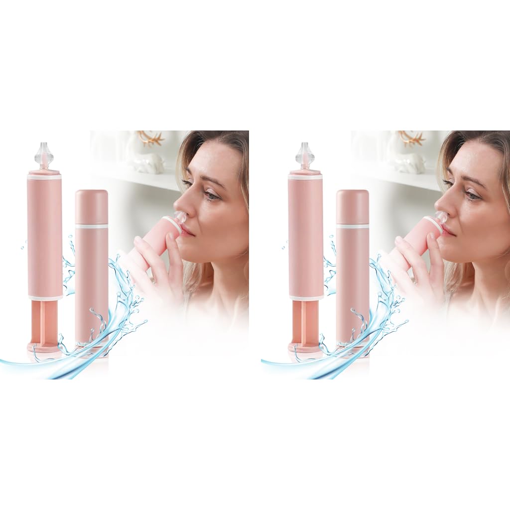 HANNEA Nasal Wash for Sinus Rinse with Soft Silicone Nozzle | 60ml Pink 2PCS Set