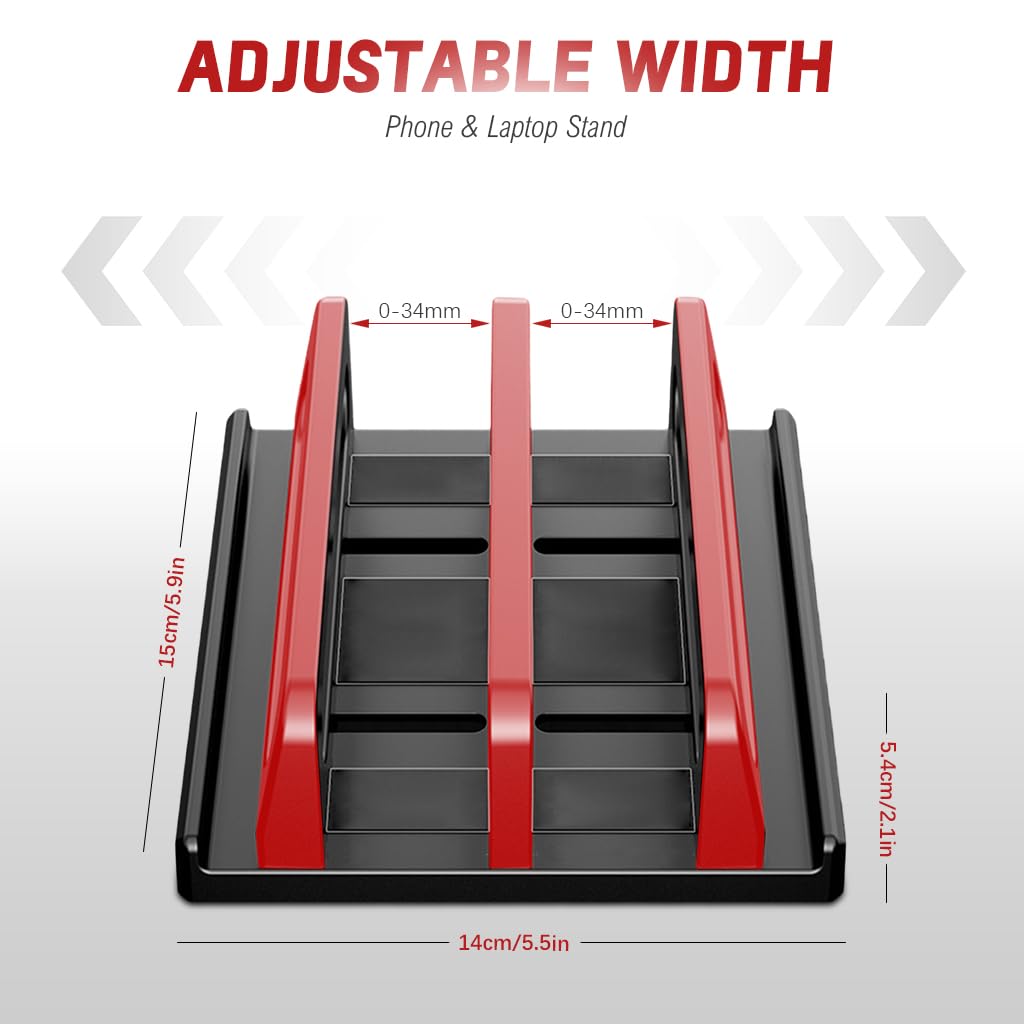 ZORBES Adjustable Vertical Laptop Stand for Desk with Ventilated Slot | Foldable Riser