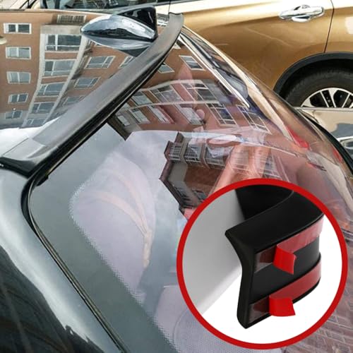 STHIRA® 4.5CM Upgrade 1.5m/4.92ft Universal Matte Black Trunk Spoiler Lip Kit, Car Rubber Strip Bar Spoiler